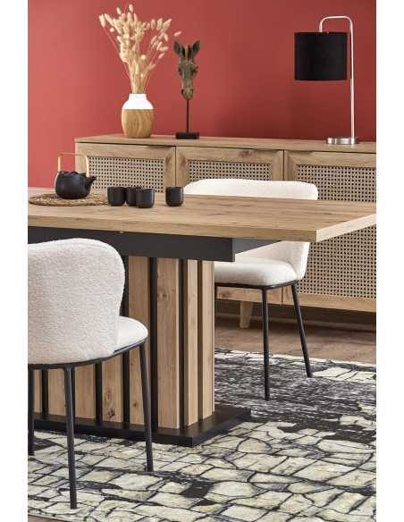 LAMELLO stół rozkładany 160-210/90 cm dąb artisan/czarny (3p 1szt)
