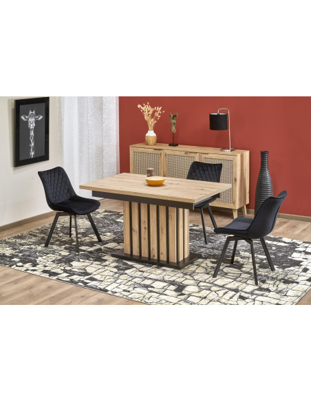 LAMELLO stół rozkładany 160-210/90 cm dąb artisan/czarny (3p 1szt)