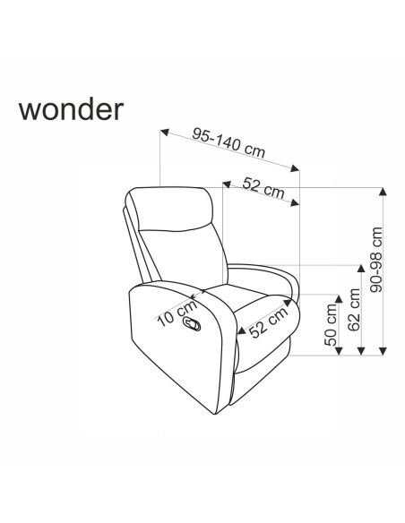 WONDER fotel rozkładany z funkcją kołyski, cynamonowy (2p 1szt)