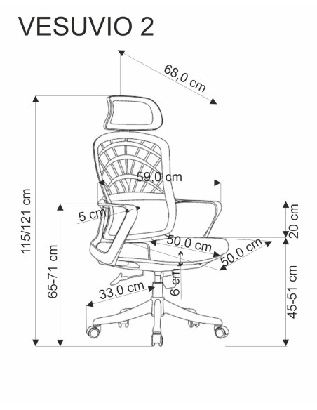 VESUVIO 2 fotel gabinetowy popielaty / biały