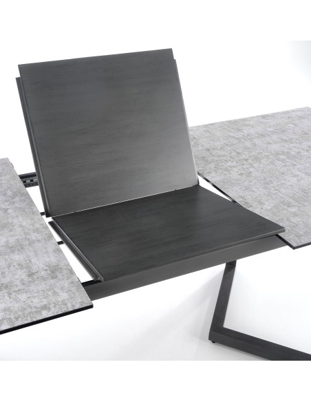 TIZIANO stół rozkładany, blat - jasny popiel / ciemny popiel, nogi - ciemny popiel (2p 1szt)