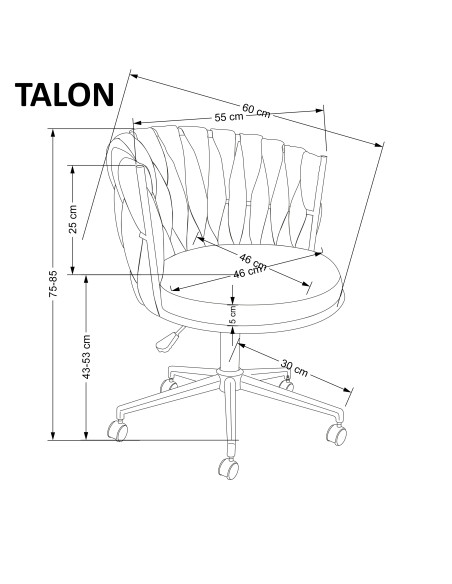 TALON fotel gabinetowy popielaty (1p 1szt)
