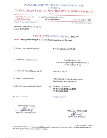 SONAR fotel gabinetowy czarny