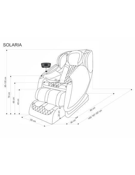 SOLARIA fotel wypoczynkowy z funkcją masażu i podgrzewania, kremowy / popielaty (1p 1szt)