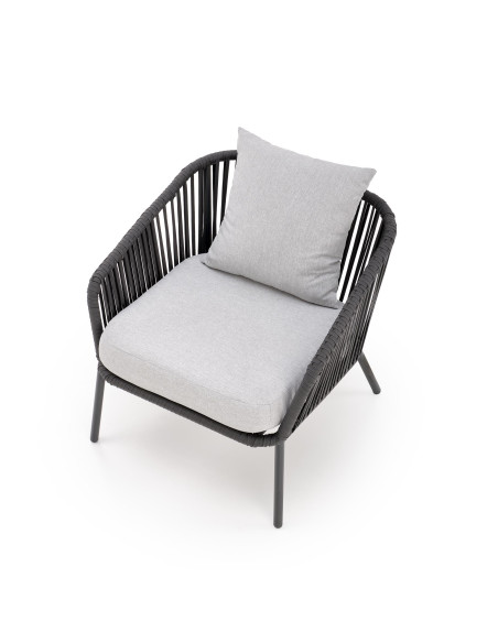 ROCCA zestaw ogrodowy ( sofa + fotel 2x + ława ), ciemny popiel / jasny popiel (1p 1szt)