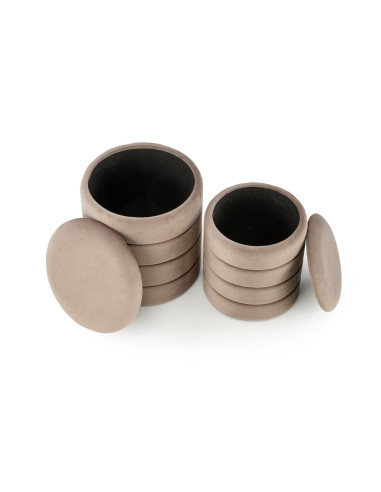 PACHO zestaw 2 puf, beżowy (1p 1set)